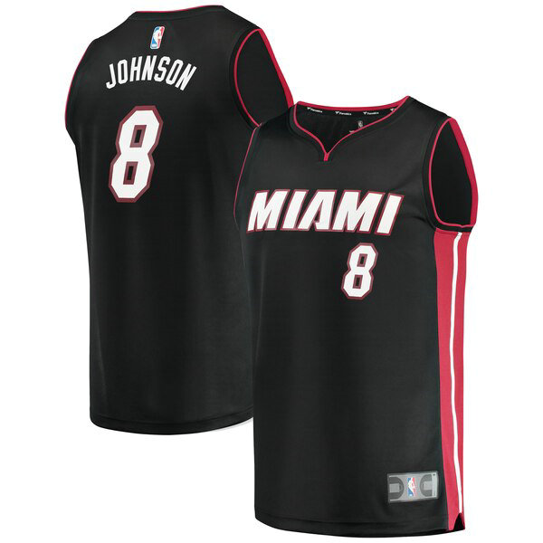 Camiseta Tyler Johnson 8 Miami Heat Icon Edition Negro Hombre